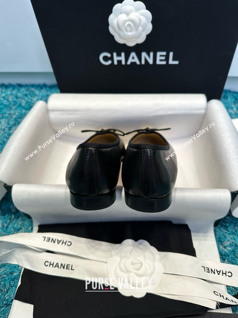Chanel Lambskin Ballet Flats CHB070732 Black/Gold 2025 (MD-25070732)
