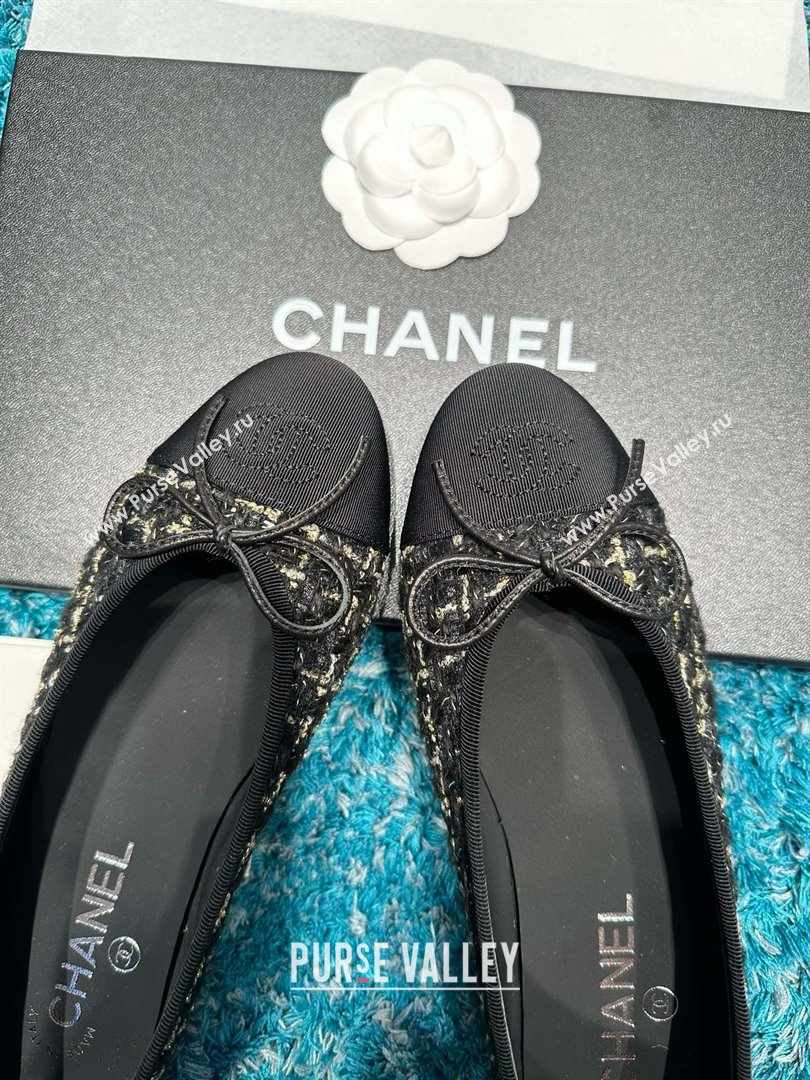Chanel Tweed Grosgrain Ballet Flats CHB070705 Black 2025 (MD-25070705)