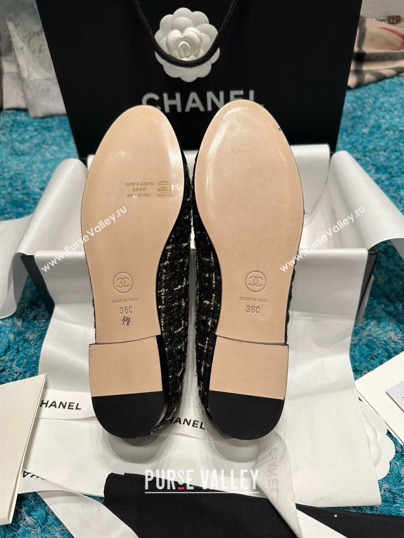 Chanel Tweed Grosgrain Ballet Flats CHB070705 Black 2025 (MD-25070705)
