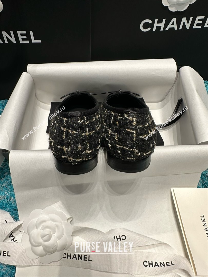 Chanel Tweed Grosgrain Ballet Flats CHB070705 Black 2025 (MD-25070705)