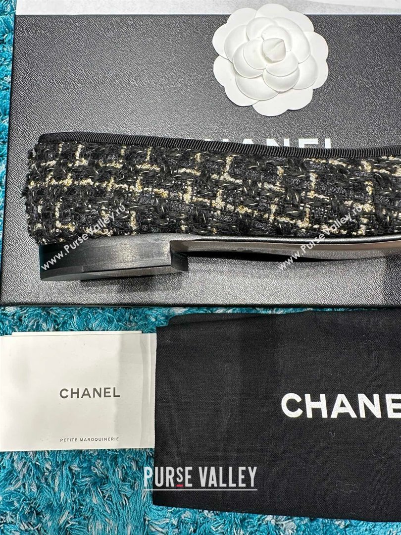 Chanel Tweed Grosgrain Ballet Flats CHB070705 Black 2025 (MD-25070705)