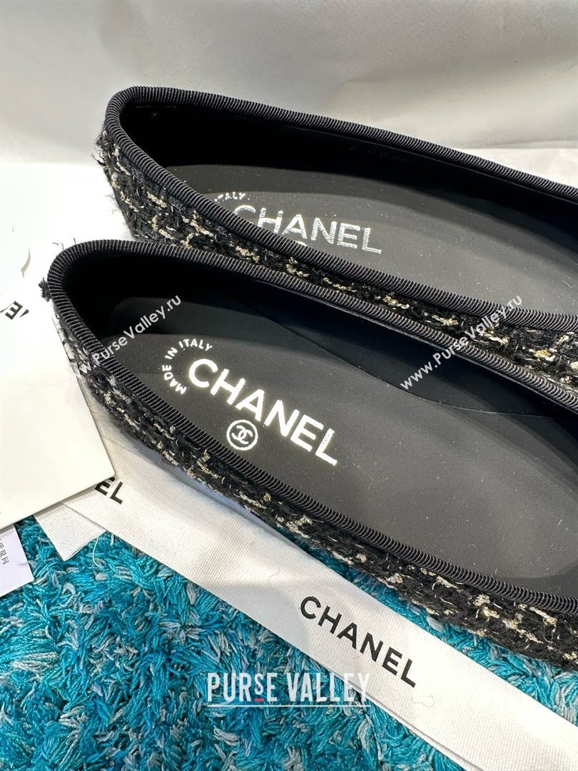 Chanel Tweed Grosgrain Ballet Flats CHB070705 Black 2025 (MD-25070705)