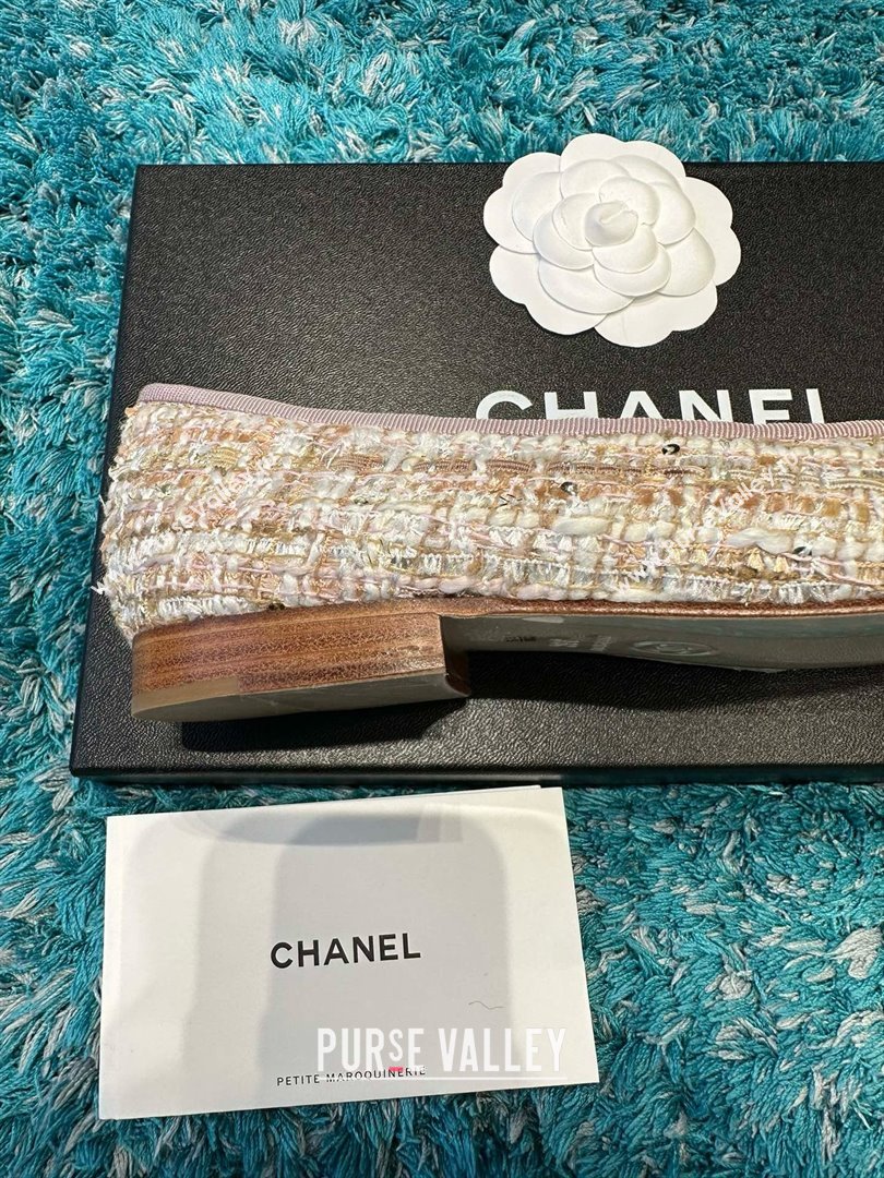 Chanel Tweed Leather Ballet Flats CHB070709 Pink 2025 (MD-25070709)