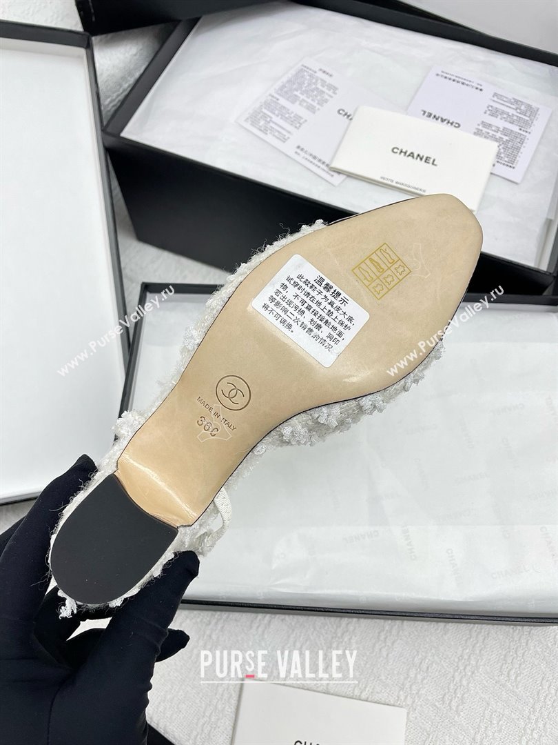 Chanel Tweed Patent Leather Slingbacks Pumps 6.5cm Heel G31318 Black/White 2025 (KL-25071008)