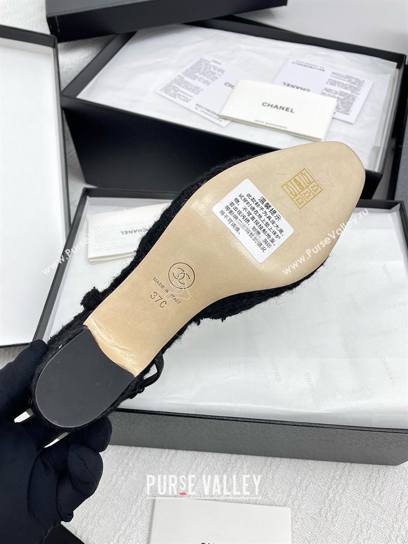 Chanel Tweed Grosgrain Slingbacks Pumps G31318 6.5cm Heel Black 2025 (KL-25071011)