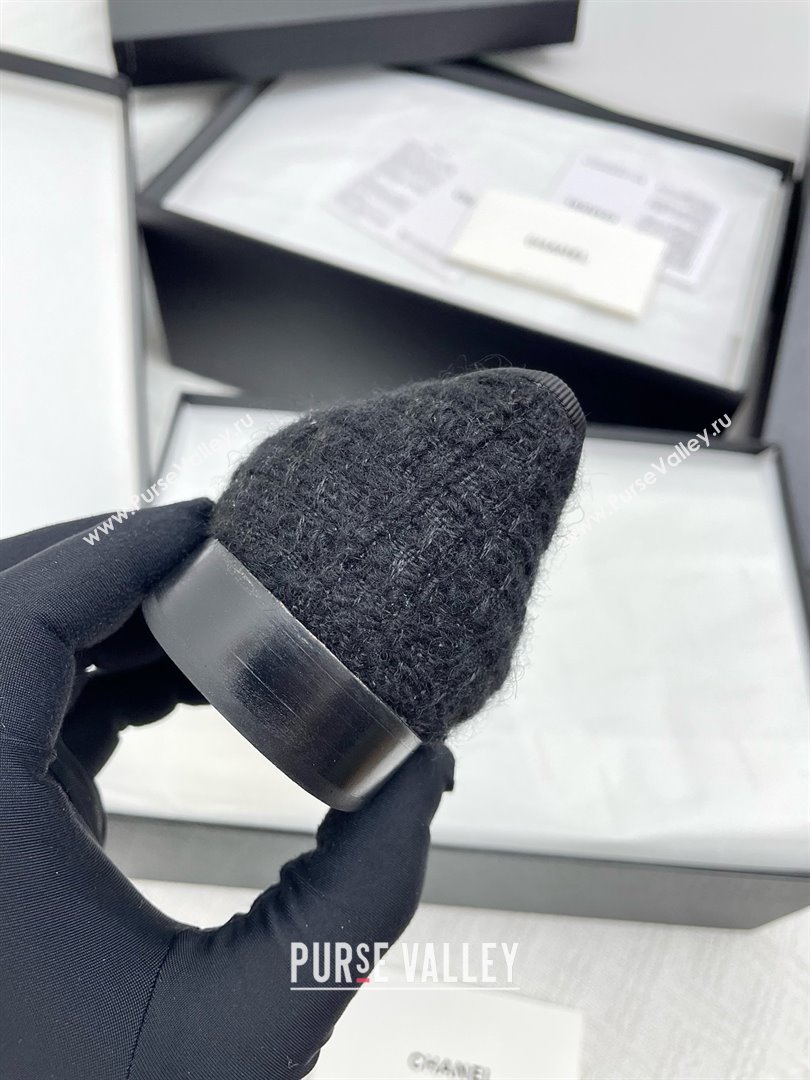 Chanel Tweed Grosgrain Ballet Flats CNB71012 Black 2025 (KL-25071012)