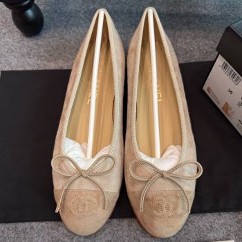 Chanel Suede Classic Ballerinas CHB070901 Beige 2025 (MD-25070901)