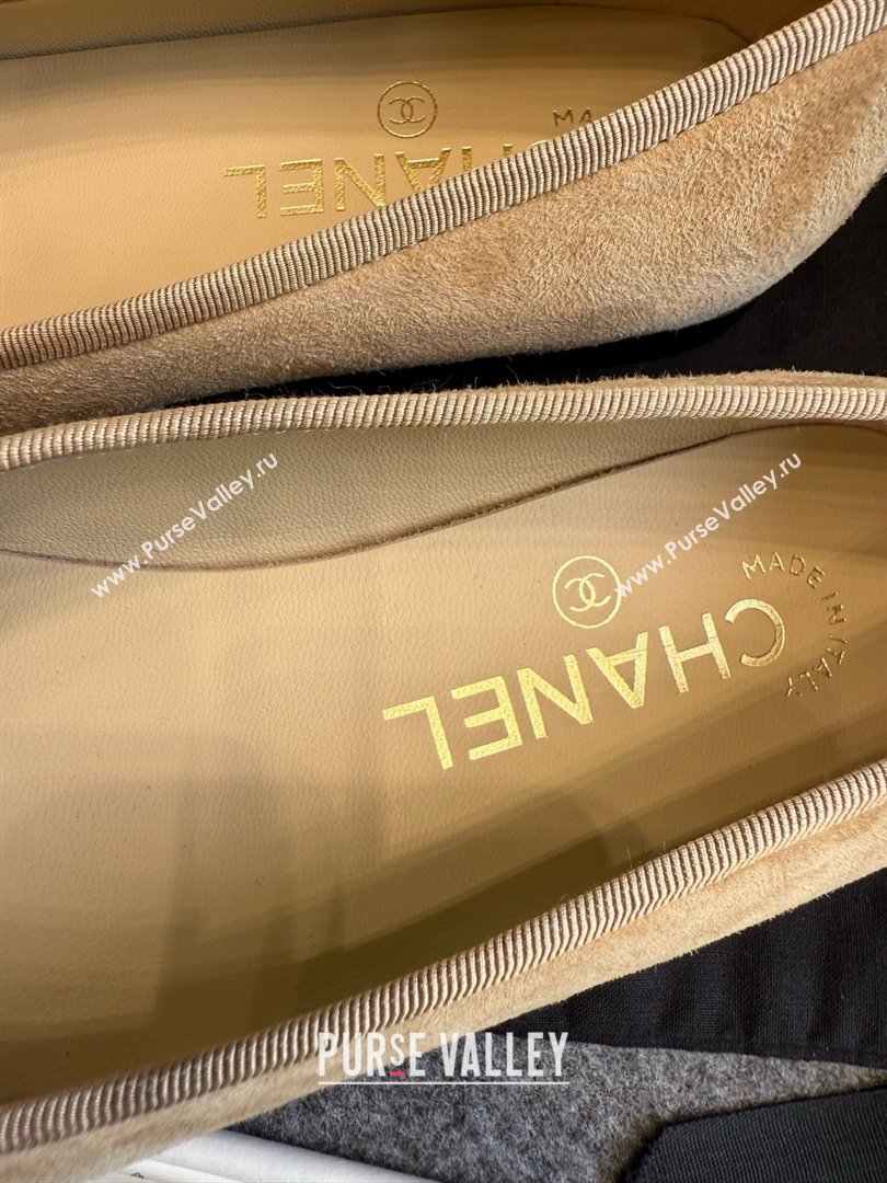 Chanel Suede Classic Ballerinas CHB070904 Beige/Black 2025 (MD-25070904)