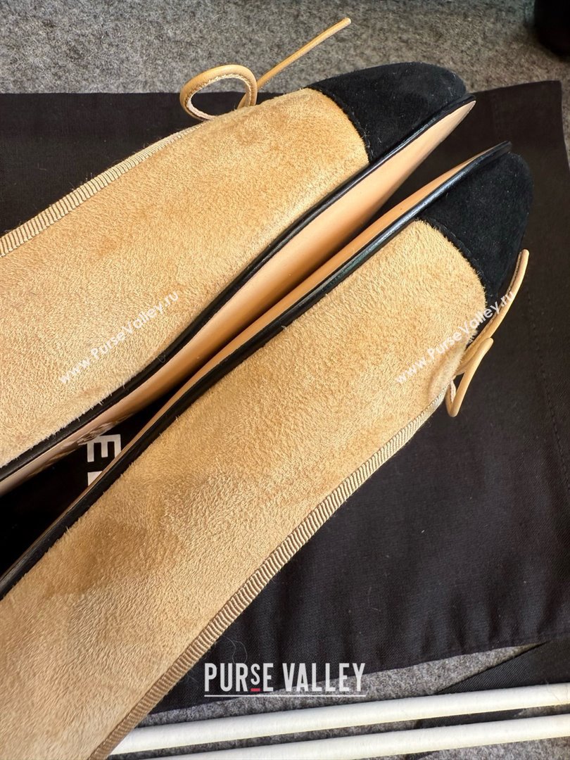 Chanel Suede Classic Ballerinas CHB070904 Beige/Black 2025 (MD-25070904)