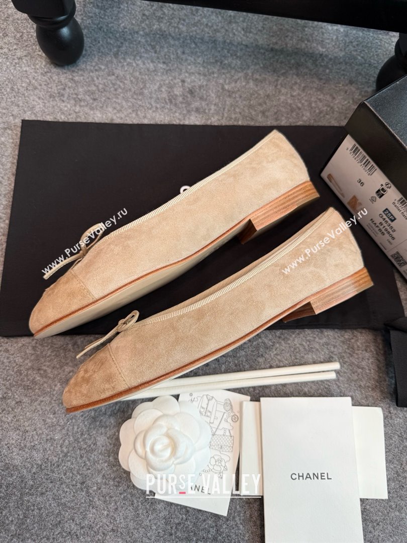 Chanel Suede Classic Ballerinas CHB070901 Beige 2025 (MD-25070901)
