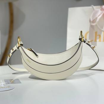 Chloe Banana Cross-body Bag in Grained Leather W865 White 2025 (DL-25071103)