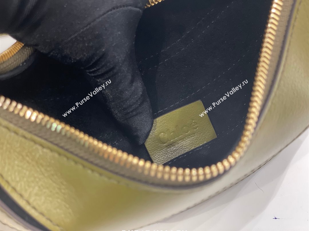 Chloe Banana Cross-body Bag in Grained Leather W865 Green 2025 (DL-25071102)