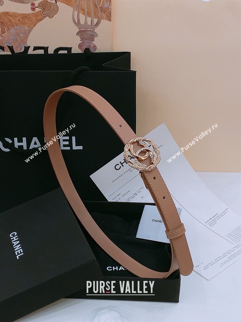 Chanel Lambskin Belt 2cm CH71108 Beige 2025 (YANG-25071108)