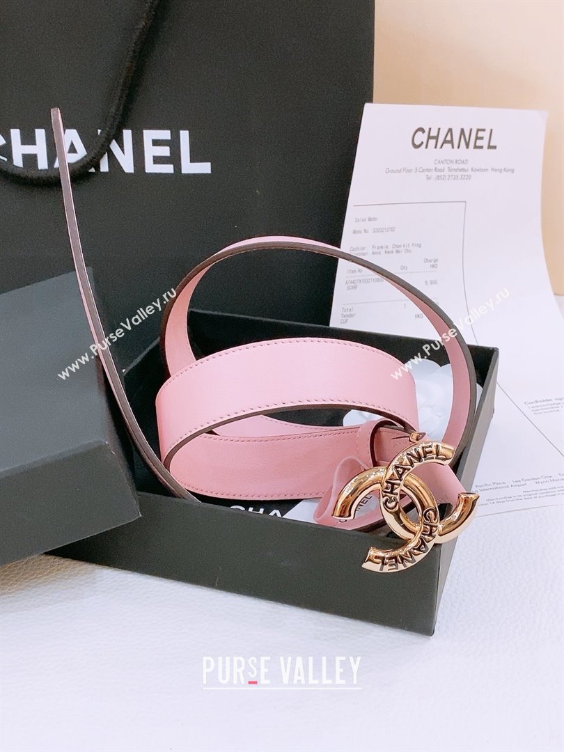 Chanel Calfskin Belt 2cm CH71121 Pink 2025 (YANG-25071121)