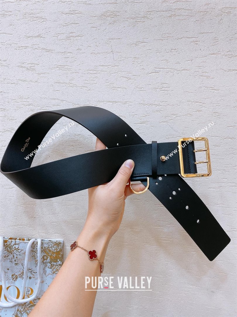 Dior Calfskin Belt 5cm D71122 Black/Gold 2025 (YANG-25071122)