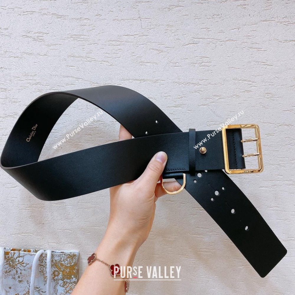 Dior Calfskin Belt 5cm D71122 Black/Gold 2025 (YANG-25071122)