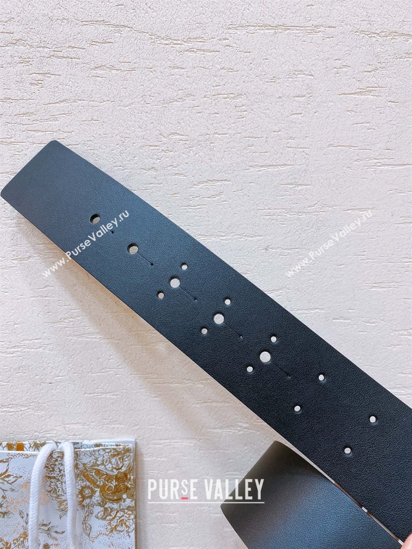 Dior Calfskin Belt 5cm D71122 Black/Gold 2025 (YANG-25071122)