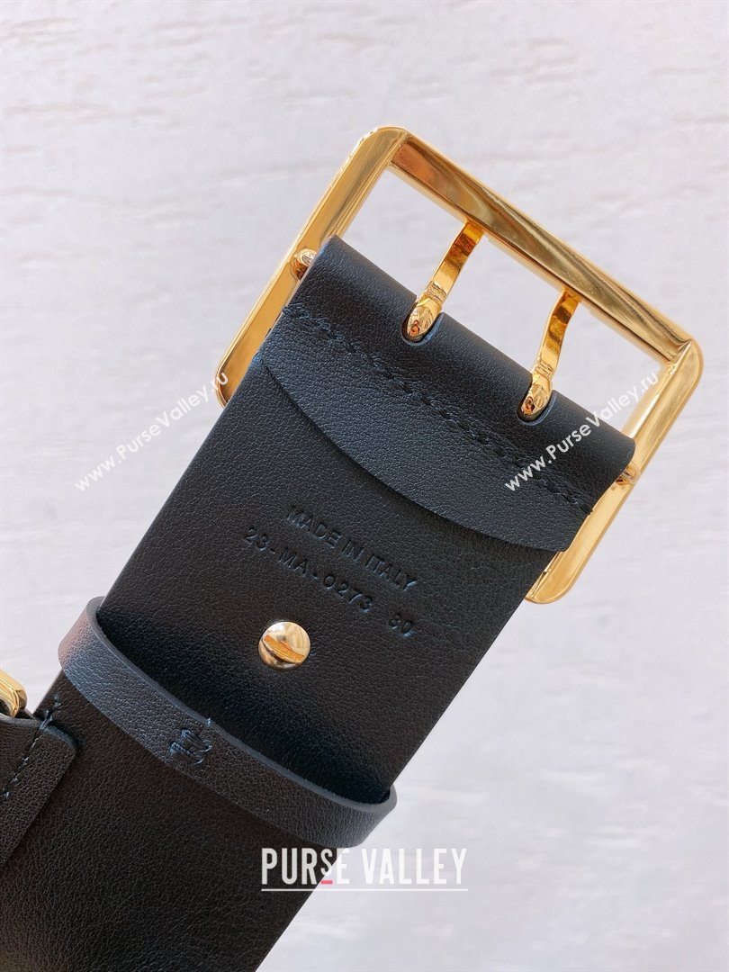 Dior Calfskin Belt 5cm D71122 Black/Gold 2025 (YANG-25071122)