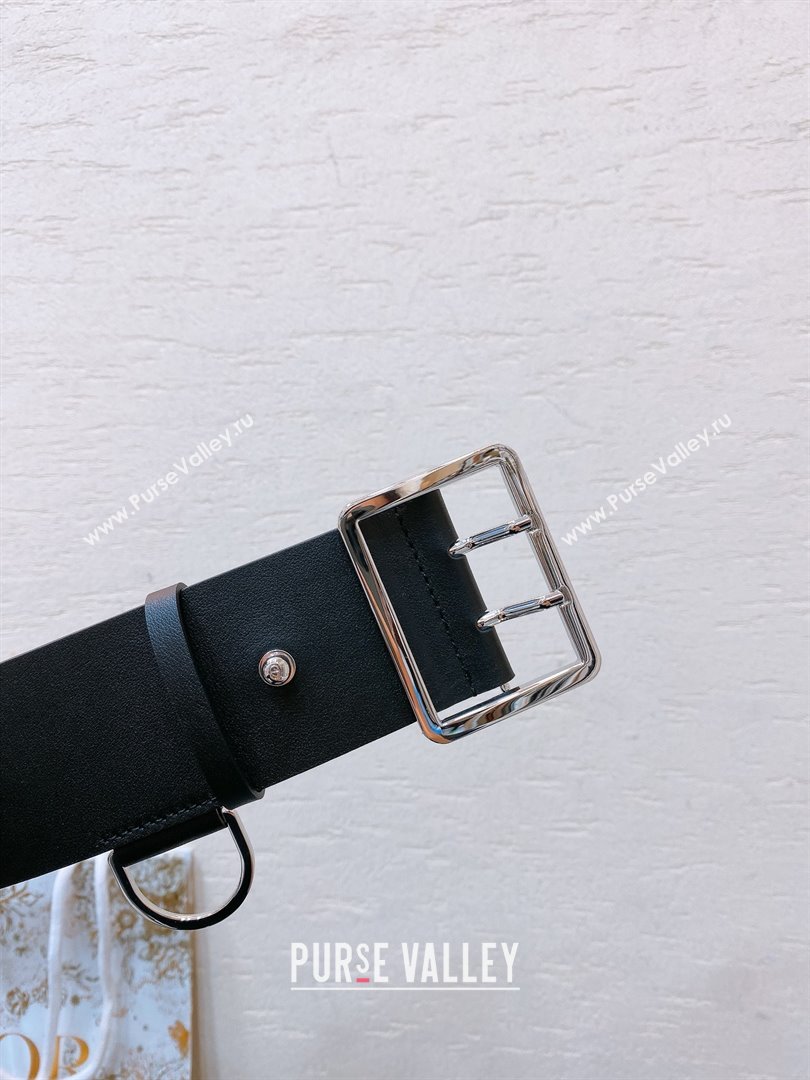 Dior Calfskin Belt 5cm D71123 Black/Silver 2025 (YANG-25071123)