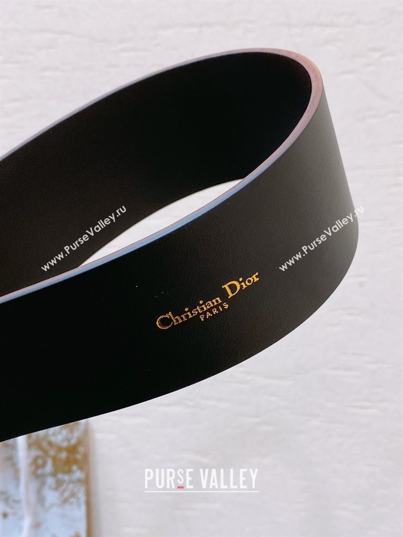 Dior Calfskin Belt 5cm D71123 Black/Silver 2025 (YANG-25071123)