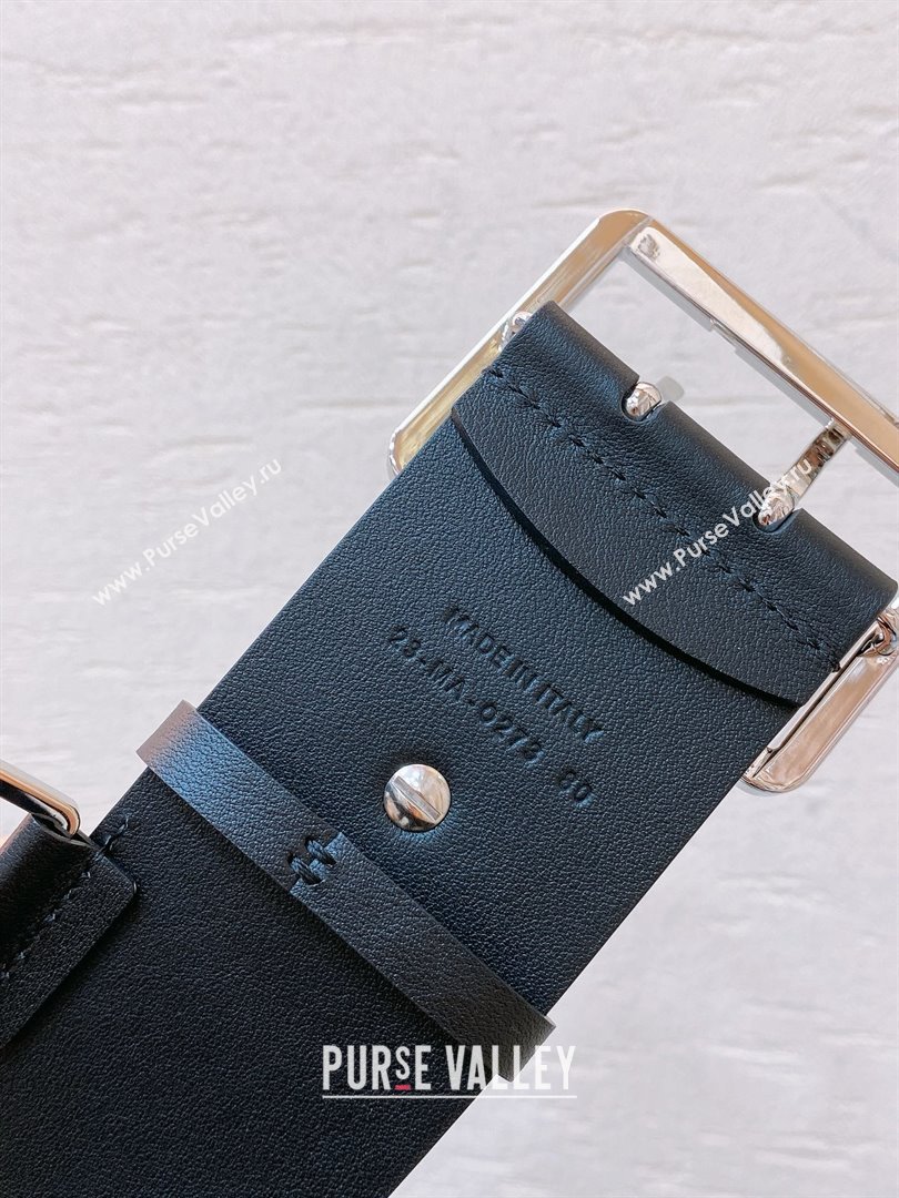 Dior Calfskin Belt 5cm D71123 Black/Silver 2025 (YANG-25071123)