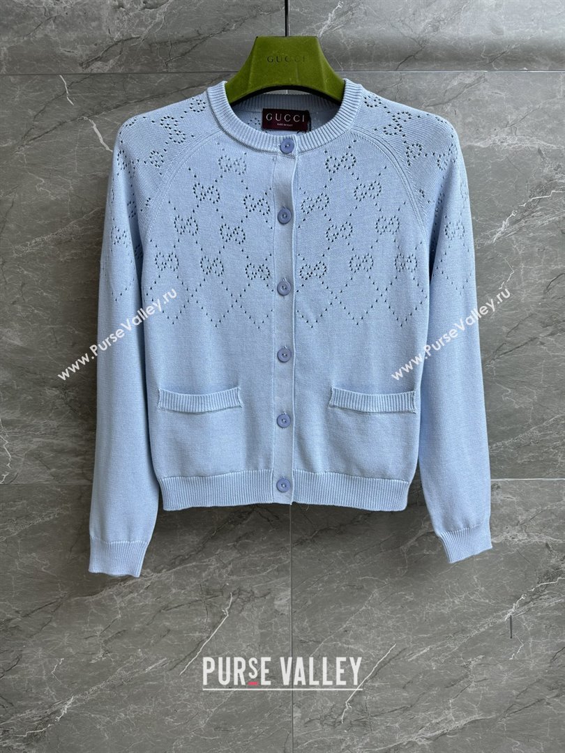 Gucci Knit Cardigan G072404 Light Blue 2025 (Q-25072404)