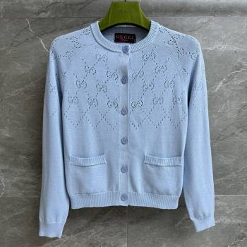 Gucci Knit Cardigan G072404 Light Blue 2025 (Q-25072404)