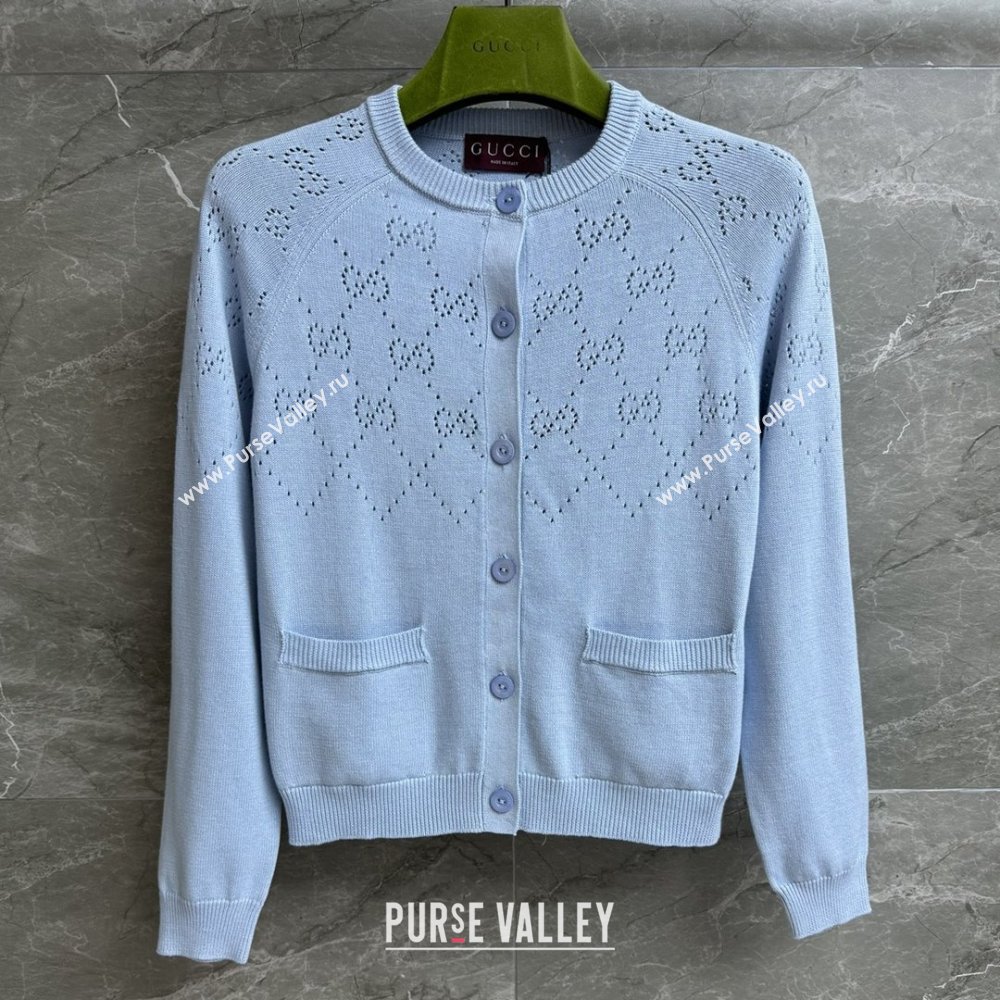 Gucci Knit Cardigan G072404 Light Blue 2025 (Q-25072404)