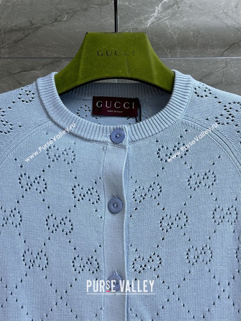 Gucci Knit Cardigan G072404 Light Blue 2025 (Q-25072404)