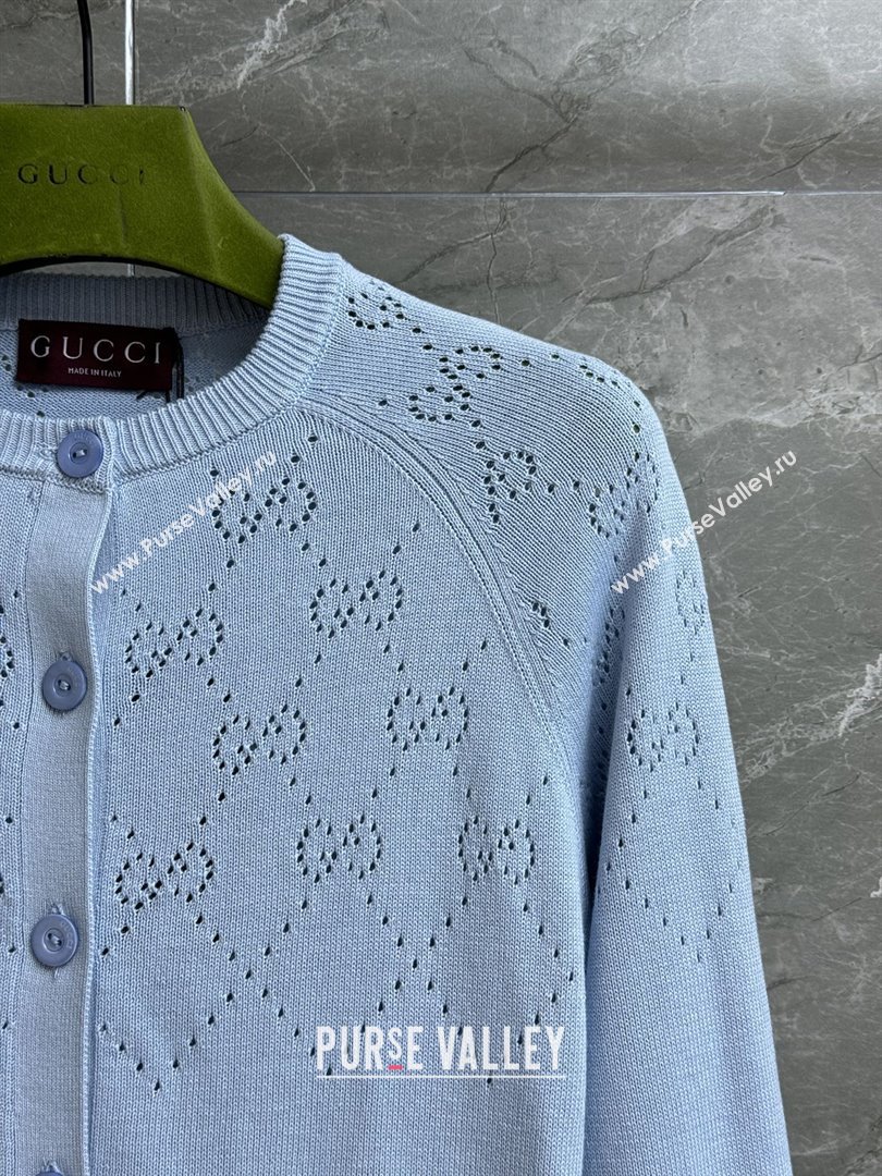 Gucci Knit Cardigan G072404 Light Blue 2025 (Q-25072404)