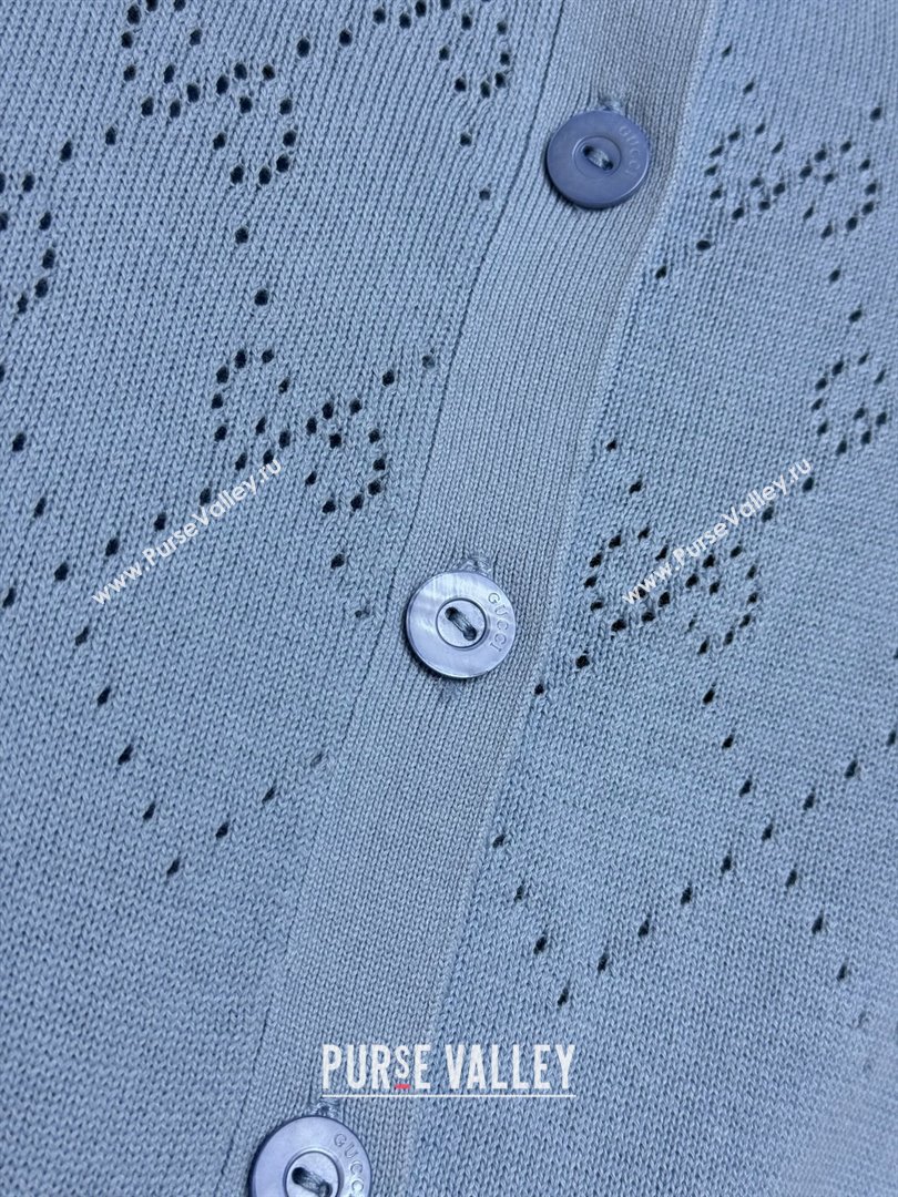 Gucci Knit Cardigan G072404 Light Blue 2025 (Q-25072404)
