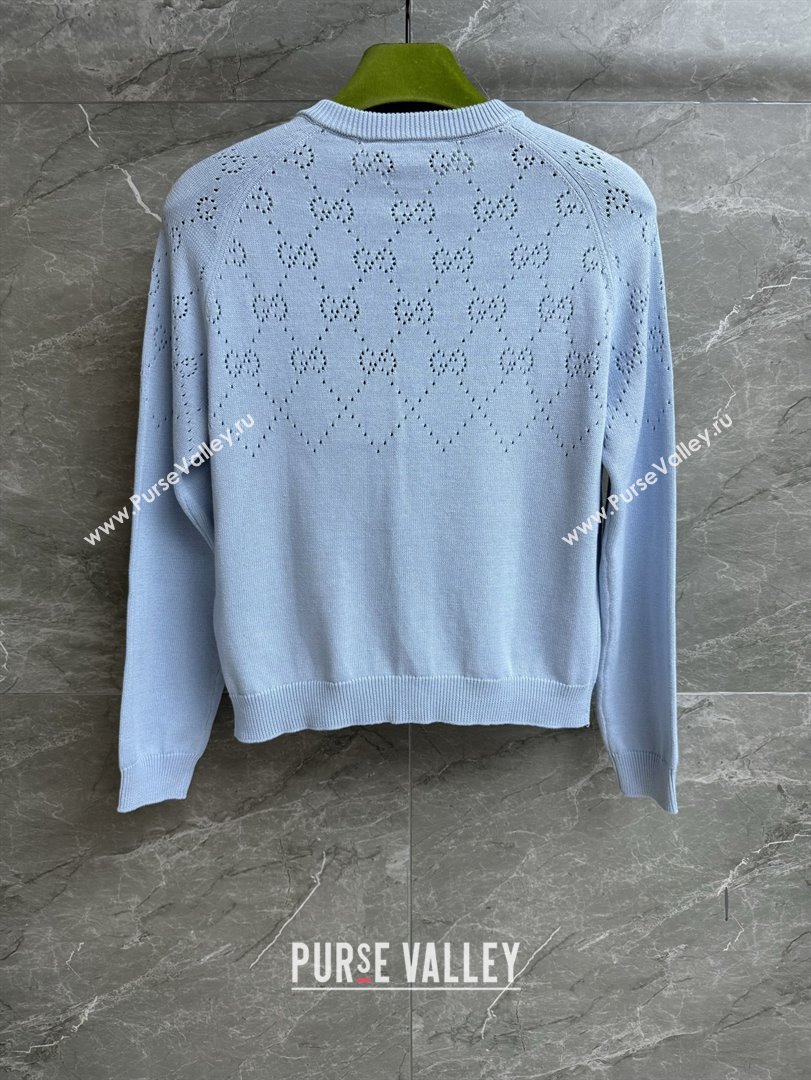 Gucci Knit Cardigan G072404 Light Blue 2025 (Q-25072404)