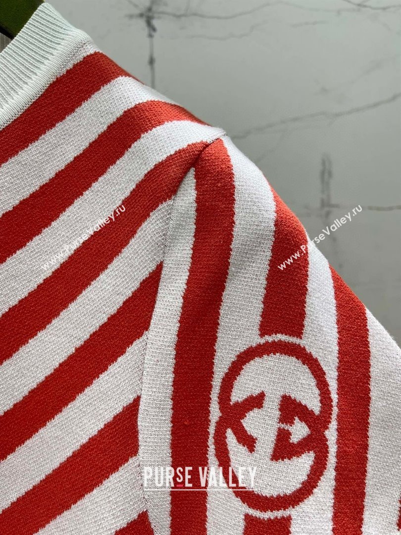 Gucci Wool Short-sleeved Sweater G072408 Red 2025 (Q-25072408)