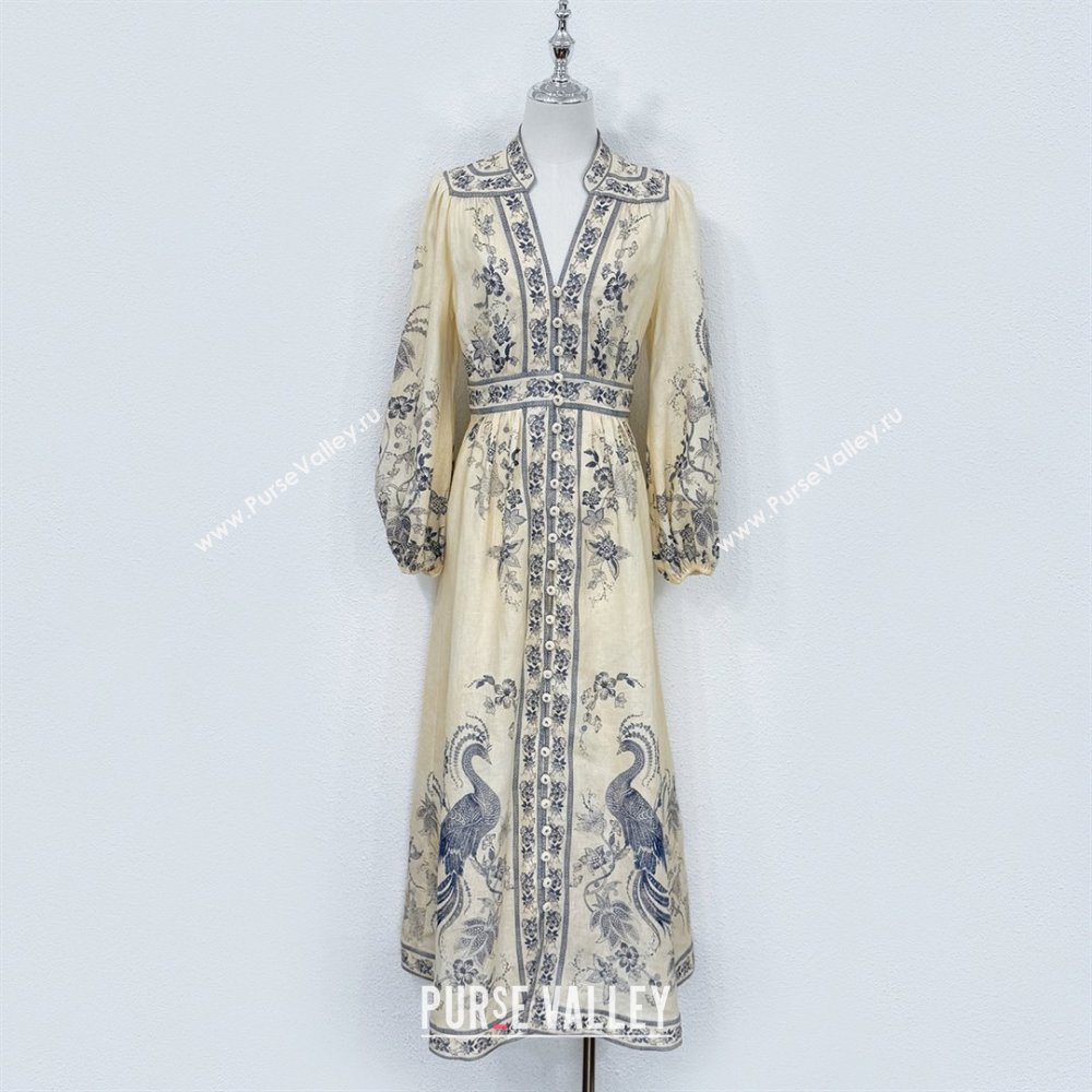 Zimmermann Linen Dress Z73013 Beige 2025 (Q-25073013)