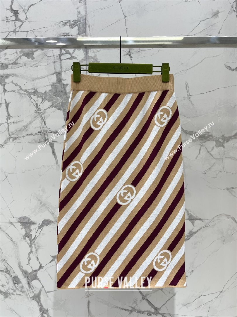 Gucci Wool Skirt G072409 Brown 2025 (Q-25072409)
