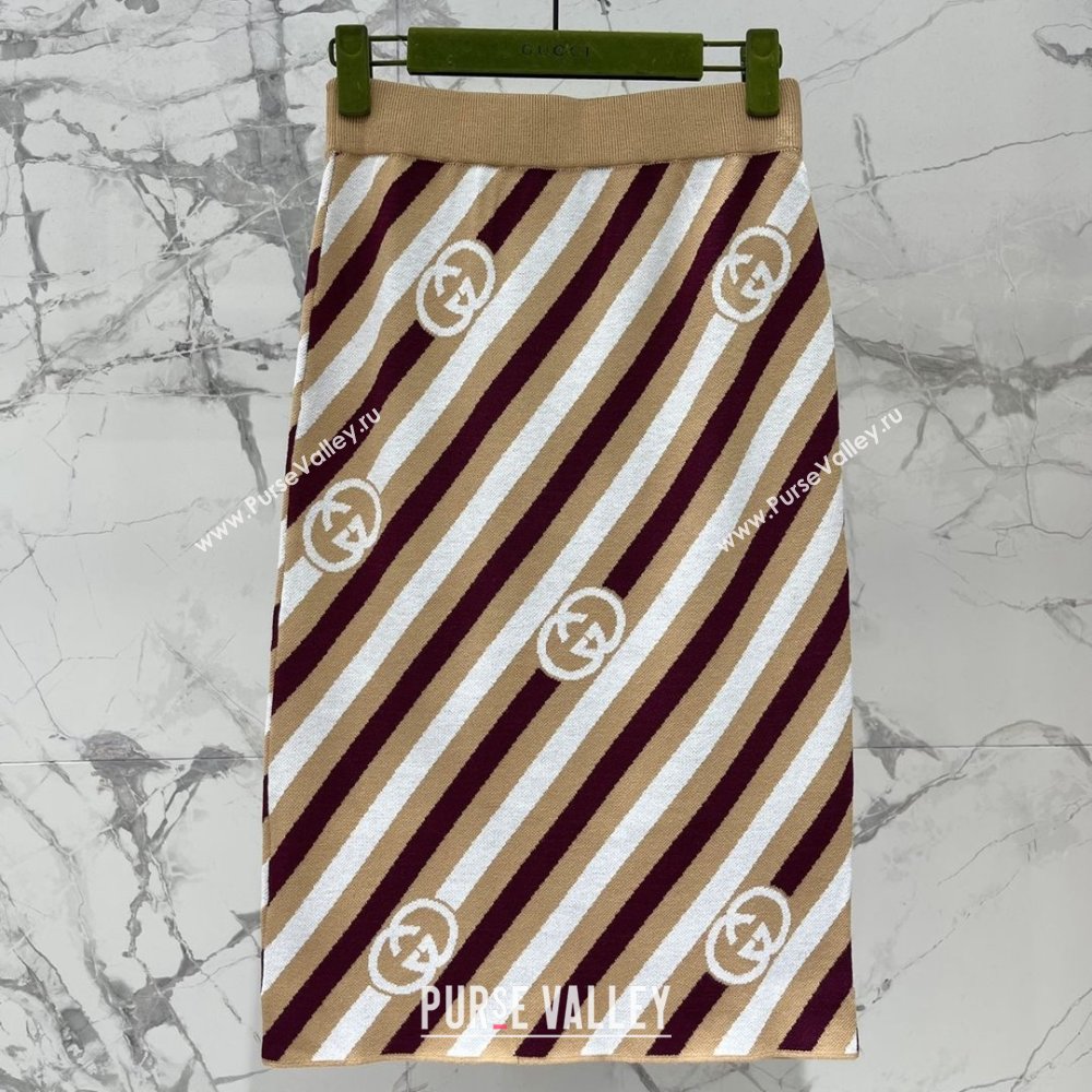 Gucci Wool Skirt G072409 Brown 2025 (Q-25072409)
