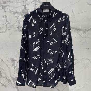 Saint Laurent Silk Shirt B072414 Black 2025 (Q-25072414)