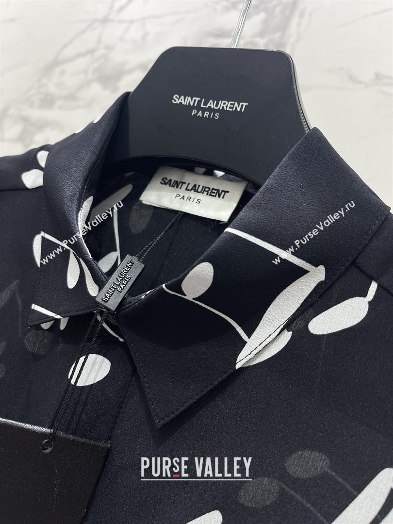 Saint Laurent Silk Shirt B072414 Black 2025 (Q-25072414)
