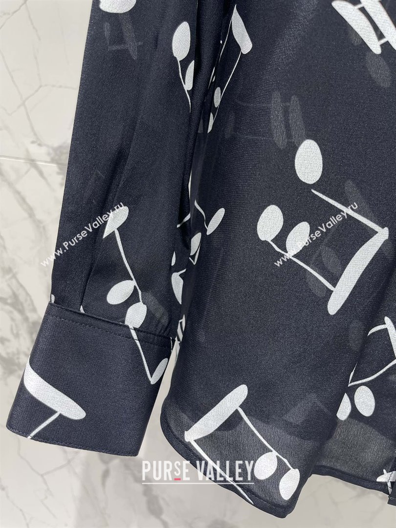 Saint Laurent Silk Shirt B072414 Black 2025 (Q-25072414)