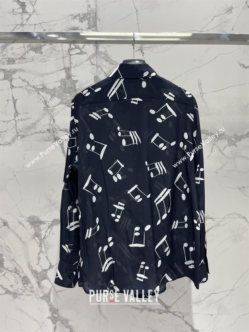 Saint Laurent Silk Shirt B072414 Black 2025 (Q-25072414)