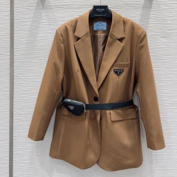 Prada Jacket with Belt P73016 Brown 2025 (Q-25073016)