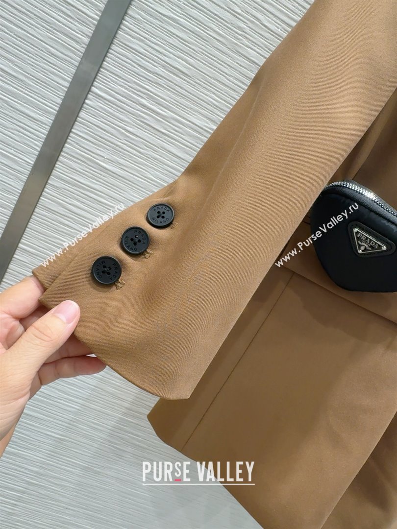 Prada Jacket with Belt P73016 Brown 2025 (Q-25073016)