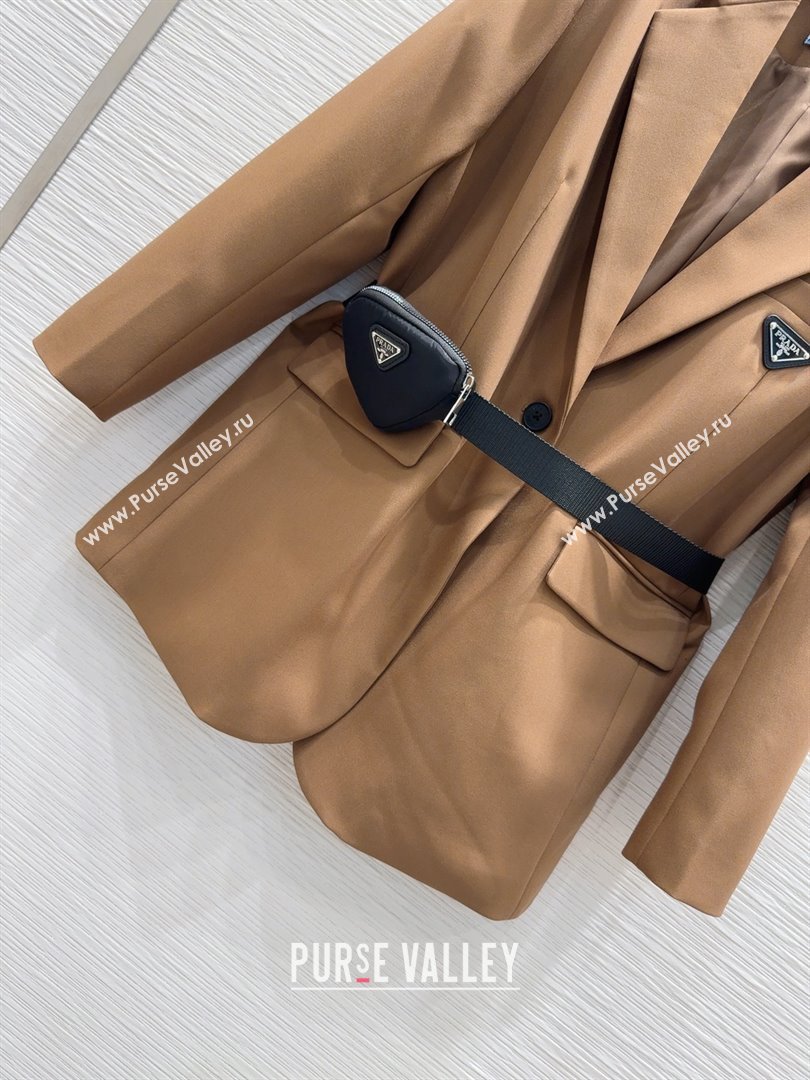 Prada Jacket with Belt P73016 Brown 2025 (Q-25073016)