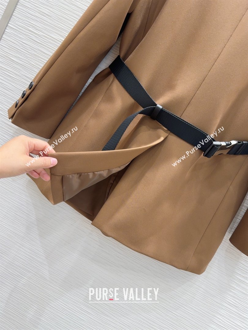 Prada Jacket with Belt P73016 Brown 2025 (Q-25073016)