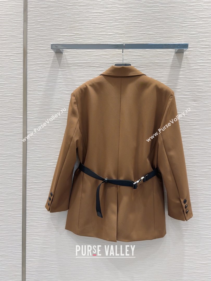 Prada Jacket with Belt P73016 Brown 2025 (Q-25073016)