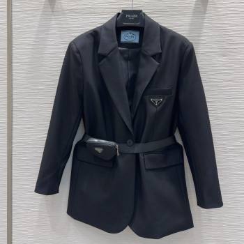Prada Jacket with Belt P73015 Black 2025 (Q-25073015)
