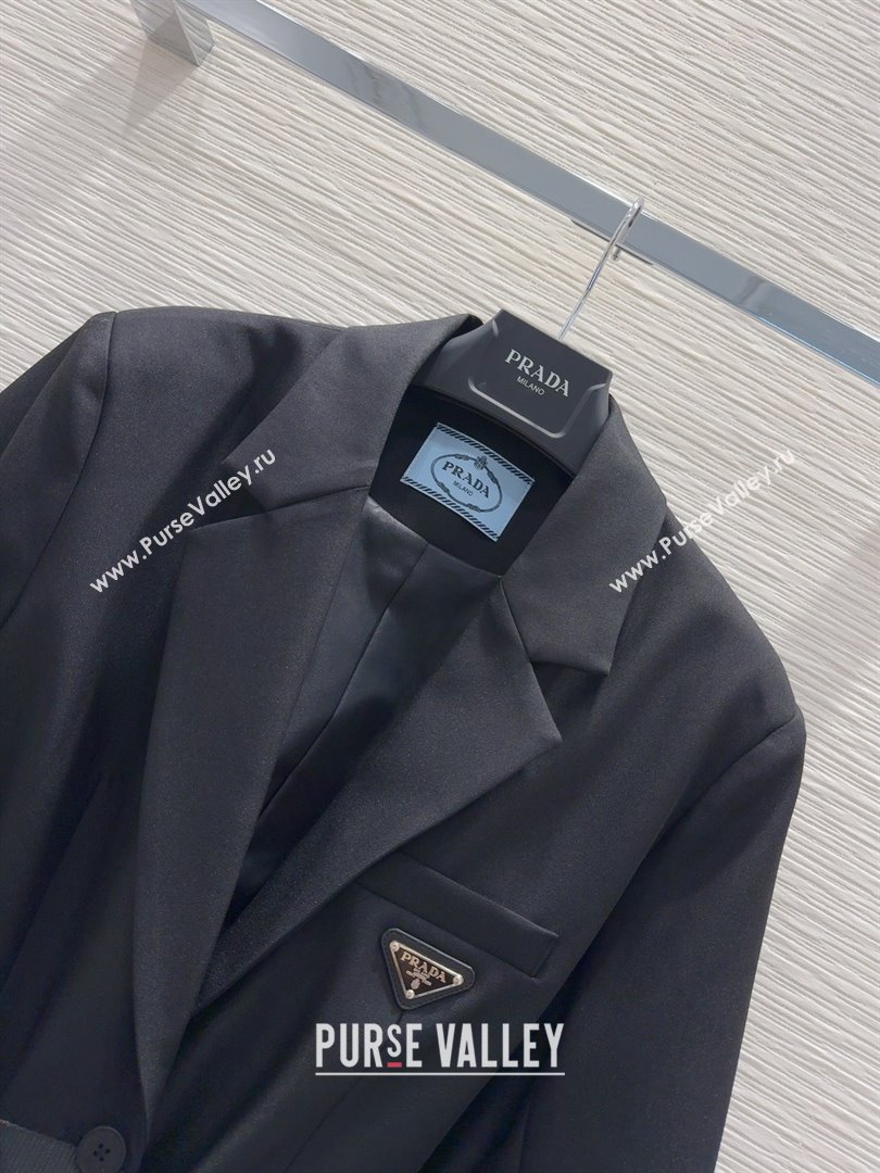 Prada Jacket with Belt P73015 Black 2025 (Q-25073015)