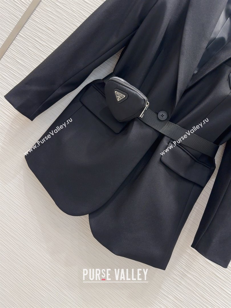 Prada Jacket with Belt P73015 Black 2025 (Q-25073015)