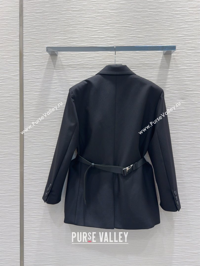 Prada Jacket with Belt P73015 Black 2025 (Q-25073015)