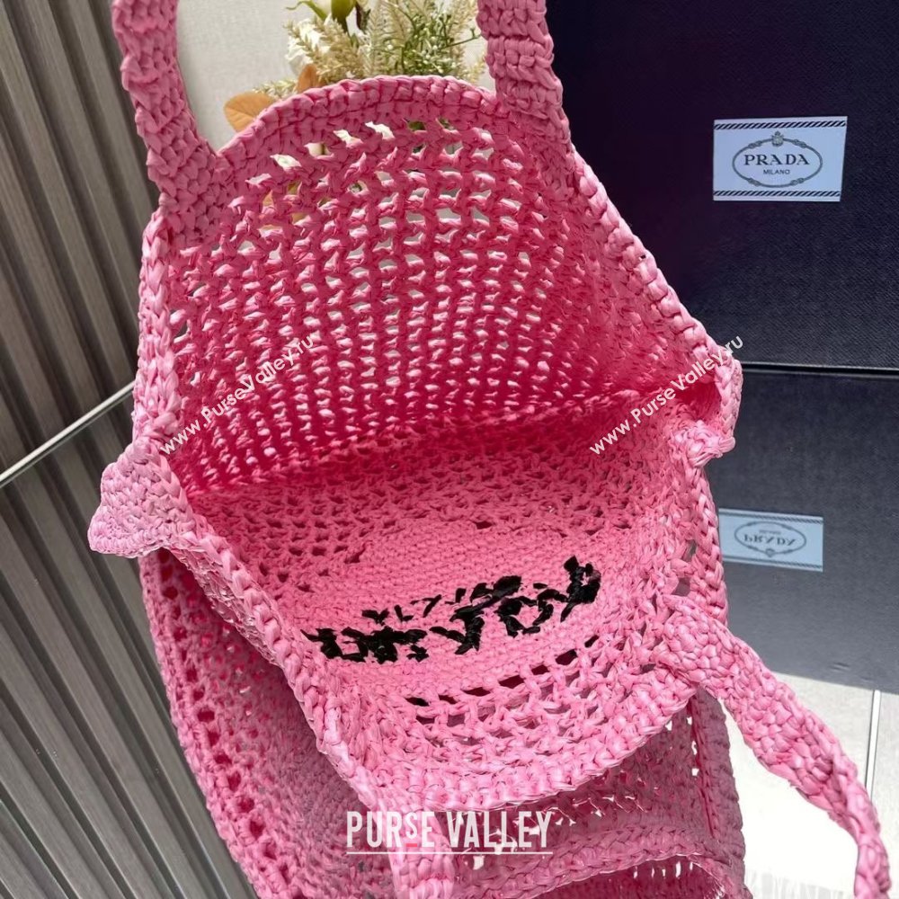 Prada Raffia Tote Bag 1BG393 Pink 2024 (ZYIN-25072601)